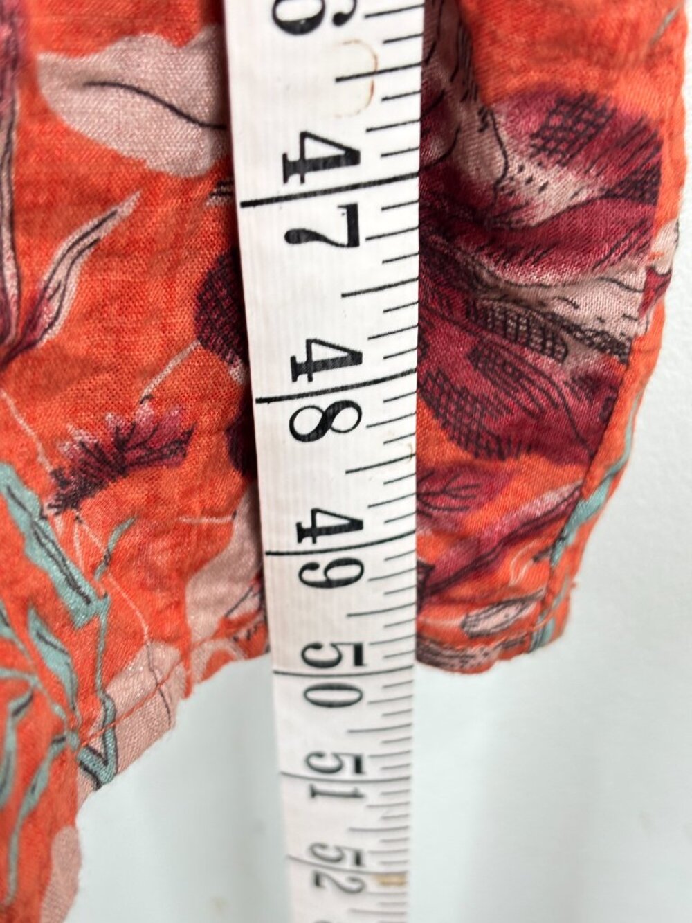 Natural Life Rebecca Orange Floral Midi Dress XL Pockets Boho Cottage Resort - Picture 8 of 10